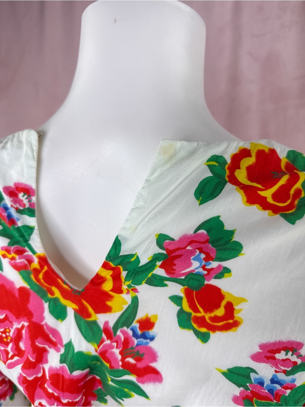 Rhode Resort Womens 100% Cotton White Floral Mini Dress Size Medium Ella Belted - Picture 6 of 10